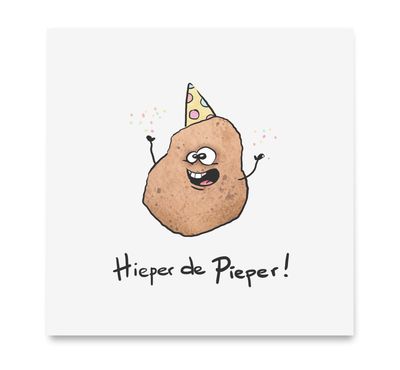 Handgemaakte wenskaart - Hieper de pieper - Mags Up Your Mind